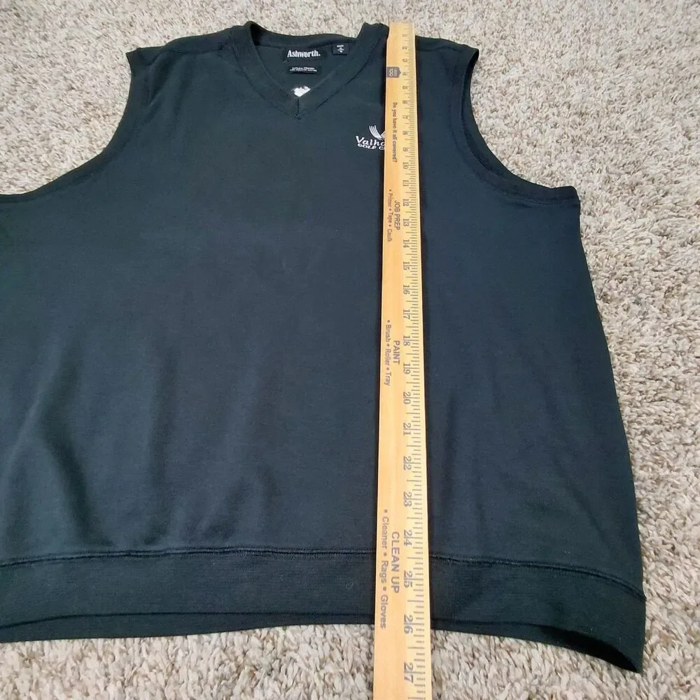 Valhalla Golf Club Sweater Vest Mens Medium Black Ashworth Cotton Louisville KY